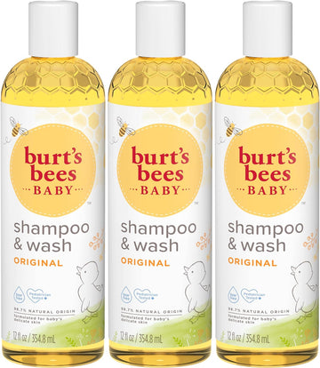 Burt'S Bees Baby Shampoo And Wash Set, 2-In-1 Natural Origin Plant Based Formula For Sensitive Skin, Original Fresh Scent, Tear-Free, Pediatrician Tested, 3 Travel Size Bottles, 36 Oz (12 Oz 3-Pack)