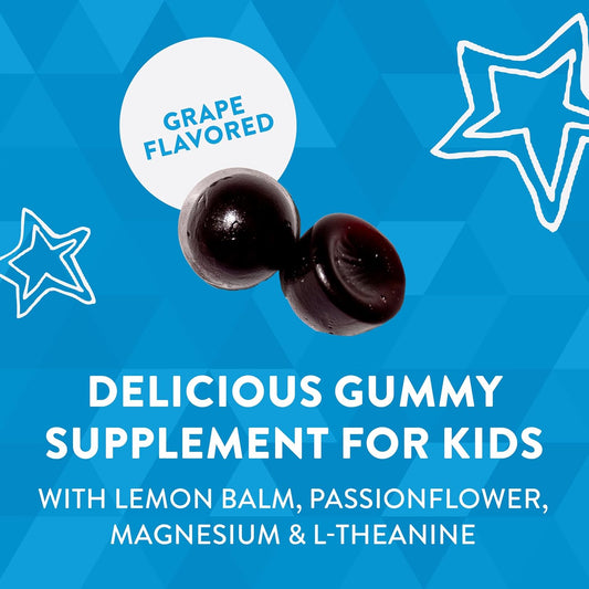 Nature'S Way Kids Cool, Calm & Collected Gummies For Ages 8 And Over, Grape Flavored, 40 Gummies