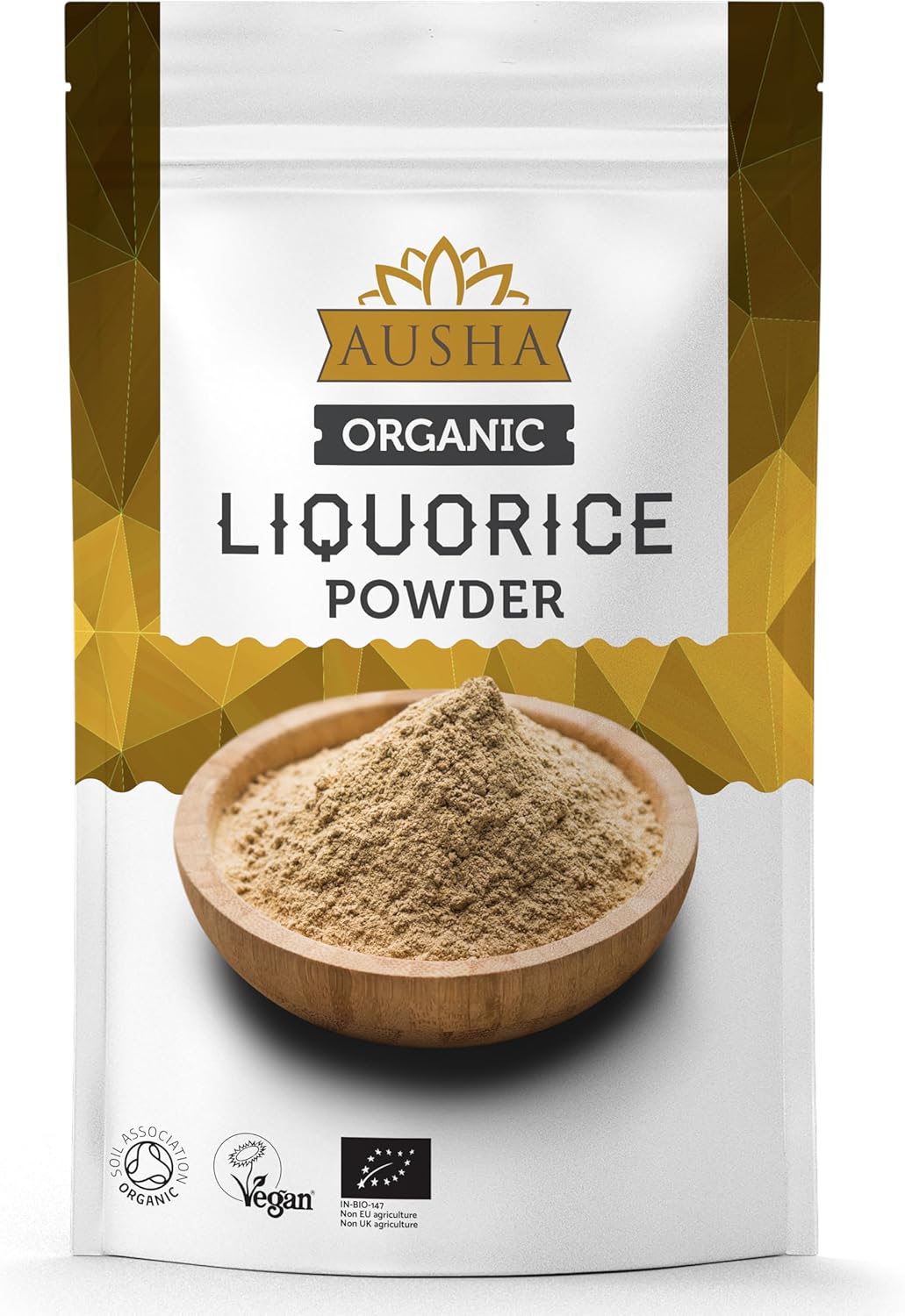 Ausha Organic Licorice Root Powder 100G | Acidity Relief, Digestion, Immunity, Natural Sweetner- Uk Certifed Organic By Soil Association - Liquorice Root, Licorice Tea