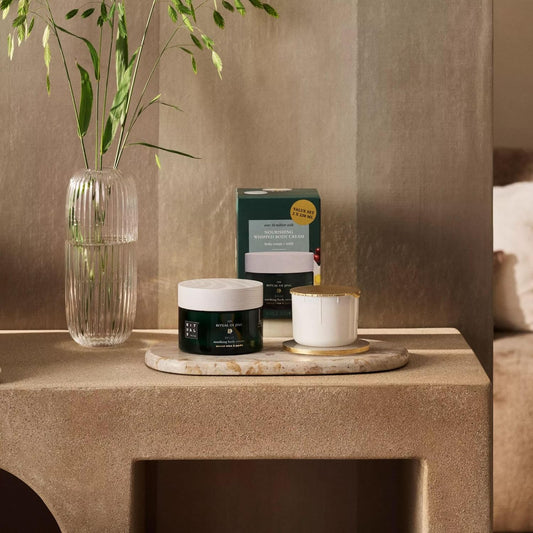 Rituals The Ritual Of Karma Body Cream And Refill Gift Set, Summer Scented Moisturising Cream With Lotus Flower And White Tea, Soothing Hydration, 220Ml + 220Ml