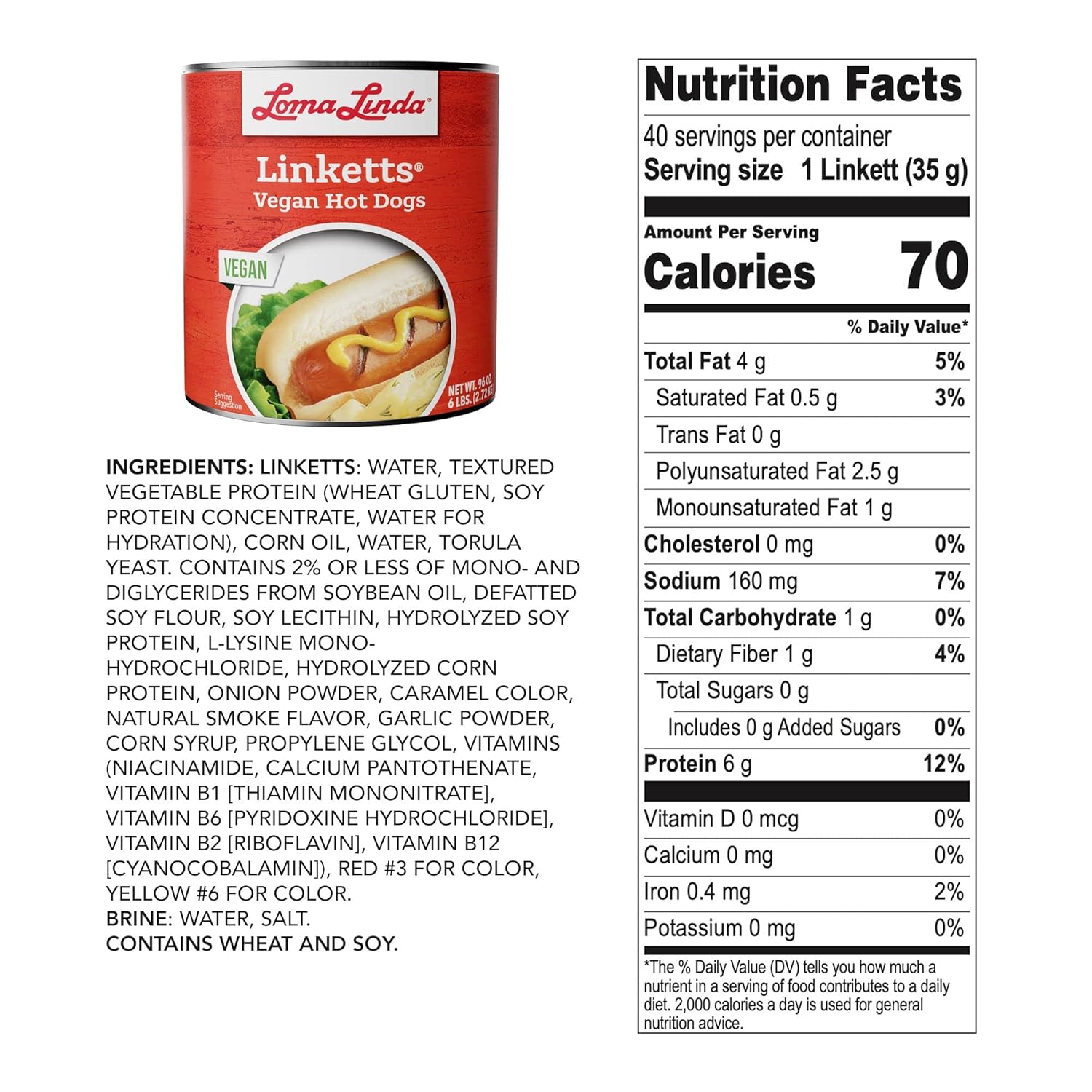 Vegan Plant-Based Hot Dogs - Loma Linda Big Franks Meatless Sausages, High Protein Meat Alternative, Vegetarian & Non-Gmo Frankfurters, Ready-To-Eat, 15 Oz Can : Grocery & Gourmet Food
