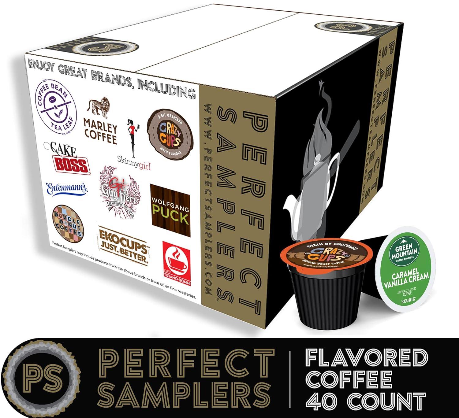Crazy Cups Pod Variety Pack - Unique Flavors of Chocolate, Vanilla, Caramel, Coffee Capsules, Flavored Coffee, 40 Count