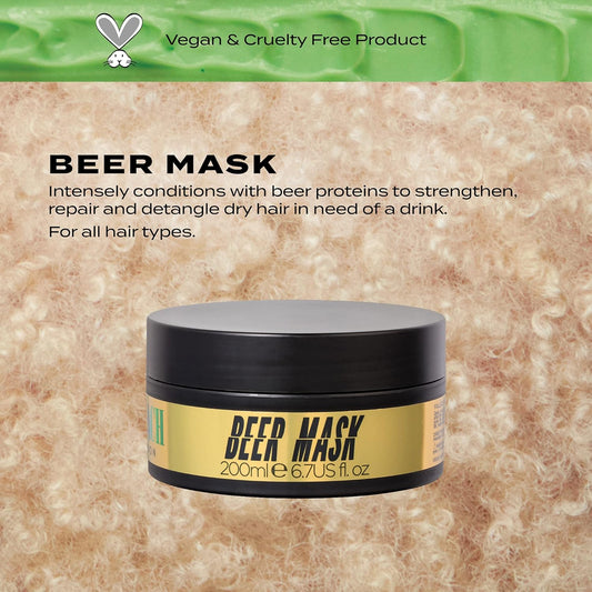 Bleach London Beer Mask - Deep Conditioning Vitamin Hair Mask, Beer Proteins, For All Hair Types, Vegan, Cruelty Free, Nutrient Rich Treatment, 6.7 Fl Oz