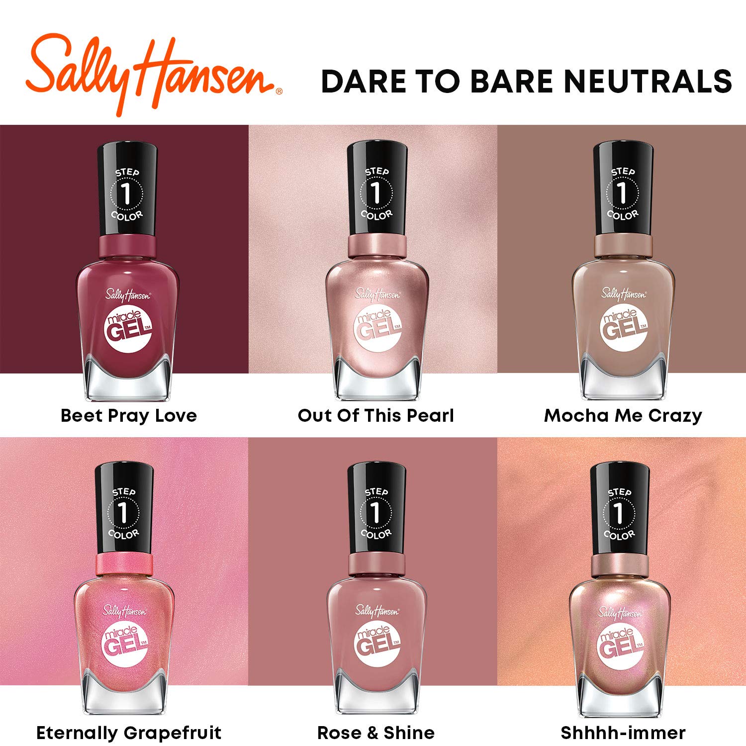 Sally Hansen Miracle Gel Nail Polish, Shade Game of Chromes #149 (Pack of 2) : Beauty & Personal Care