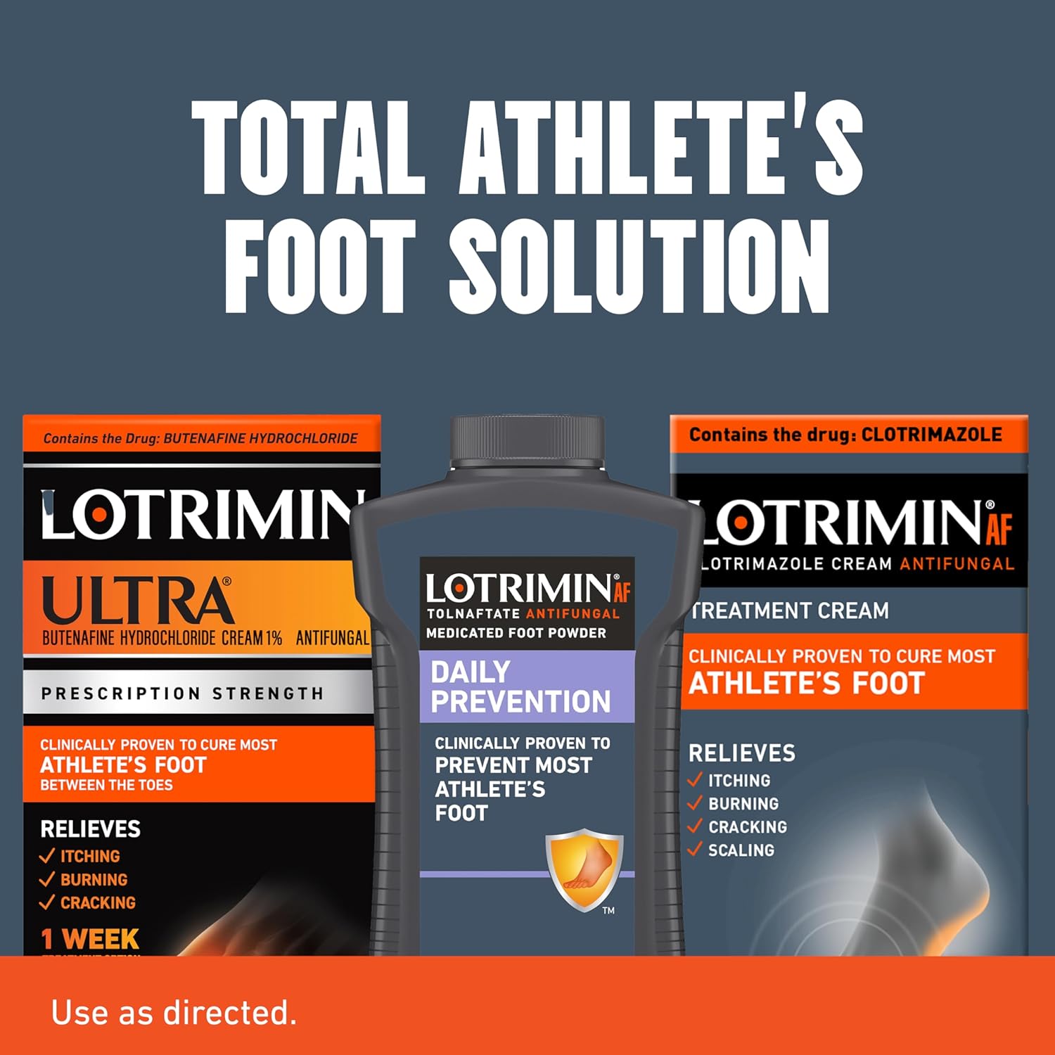 Lotrimin AF Athlete's Foot Antifungal Powder, Miconazole Nitrate 2% Treatment, Clinically Proven Effective Antifungal Treatment of Most AF, Jock Itch and Ringworm, 3 Ounces Bottle (Pack of 3) : Health & Household