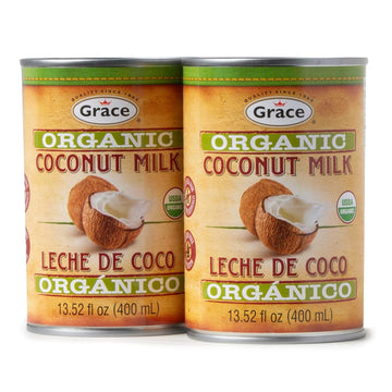 Grace Coconut Milk Lite 13.5Oz - Lite Milk Unsweetened - Coconut Milk Canned - Leche De Coco
