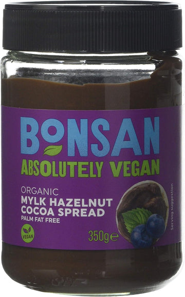 Bonsan Organic Vegan Mylk Hazelnut Cocoa Spread, 350 g, (Pack of 6)