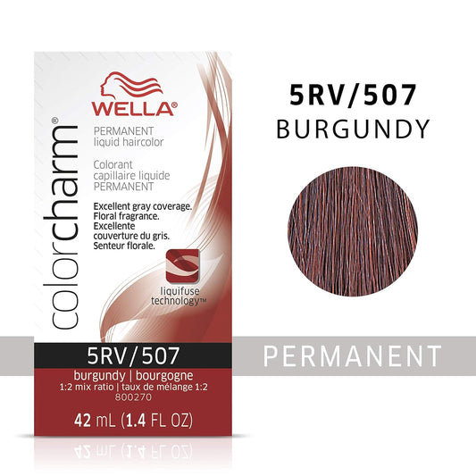 Wella Professionals Invigo Brilliance Color Protection Shampoo & Conditioner, For Fine Hair + Wella Colorcharm Permanent Liquid Hair Color For Gray Coverage, 5Rv Burgundy