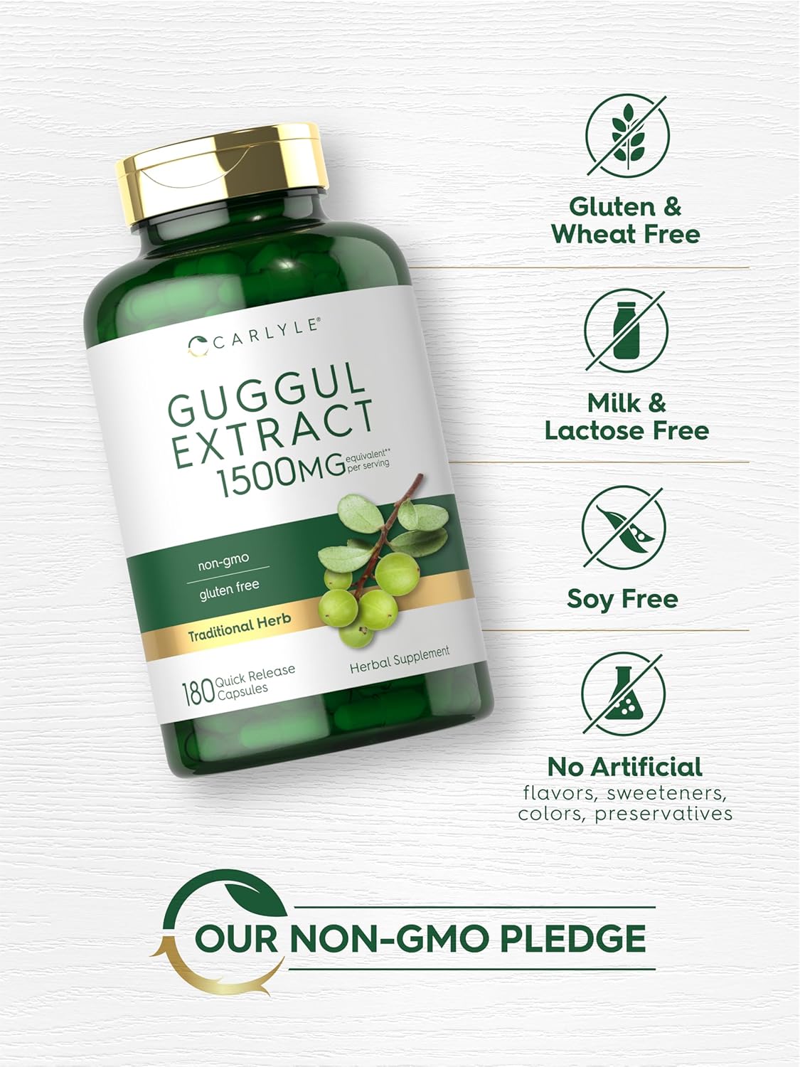 Carlyle Guggul Extract Supplement | 1500Mg | 180 Capsules | Guggulsterone | Non-Gmo And Gluten Free : Health & Household