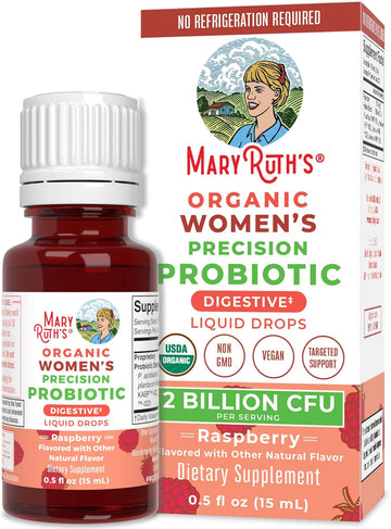 USDA Organic Womens Probiotic Liquid Drops by MaryRuth's | Probiotics for Digestive Health | Targeted Gut Health for Women | Healthy Microbiome Balance | Vegan | Dairy Free | 30 Servings