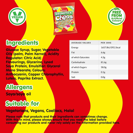 Swizzels Drumstick Choos Sharing Bag 150G, Chewy Sweets For Sharing