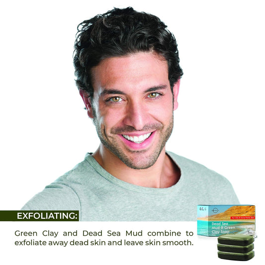 O Naturals 3Pcs Dead Sea Salt Mud & Clay Natural Bar Soap - Helps Acne Prone Skin - Scalp Exfoliator - Organic & Vegan Dead Sea Mud Soap - Natural Soap For Men & Women - 4 Oz