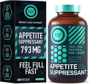 Appetite Suppressant For Weight Loss, Hunger Suppressant - Diet Pills That Work Fast For Women And Men - Garcinia Cambogia, Glucomannan, White Kidney Bean Carb Blocker And Fat Burner - 60 Veggie Caps