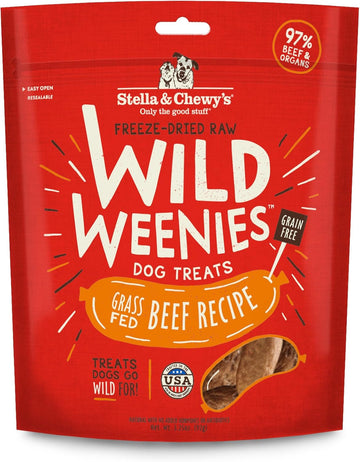 Stella & Chewy'S Freeze-Dried Raw Wild Weenies Dog Treats – All-Natural, Protein Rich, Grain Free Dog & Puppy Treat – Great For Training & Rewarding – Grass-Fed Beef Recipe – 3.25 Oz Bag