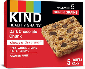 Kind Healthy Grains Dark Chocolate Chunk Bars, Gluten Free Bars, 1.2 Oz Bars (40 Count)