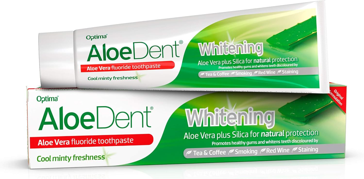 Aloe Dent Whitening Aloe Vera Toothpaste With Fluoride , Natural Action, Vegan, Cruelty Free , Sls Free, Naturally White, Healthy Gums , 100 Ml