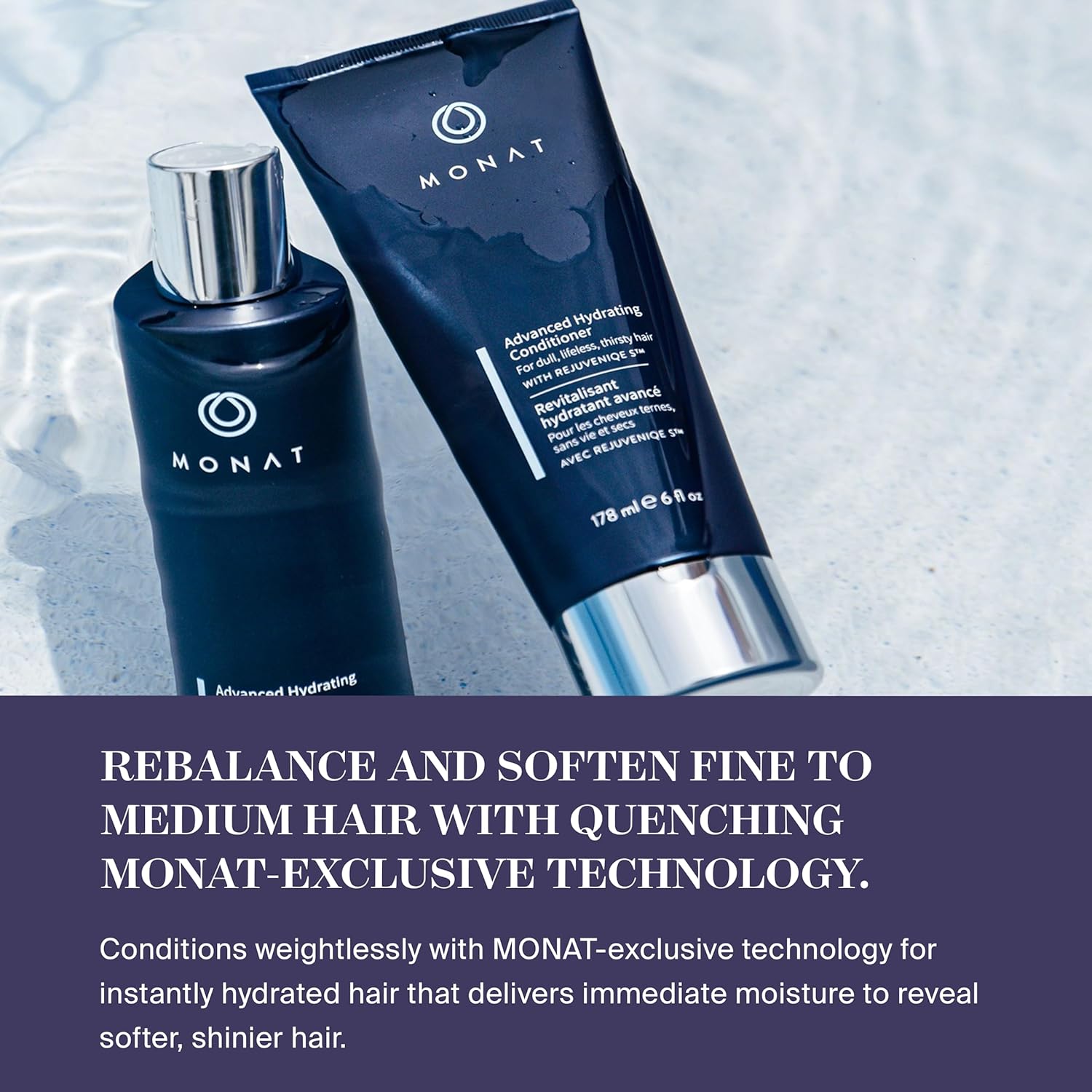 MONAT Advanced Hydrating Conditioner - Lightweight, Hyaluronic Acid-Infused Moisturizer for Fine to Medium Hair, Color-Safe, 178ml (6 fl. oz.) : Beauty & Personal Care