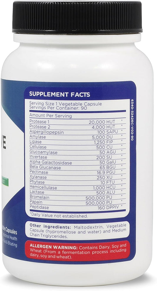 Zenesis Labs Digestive Enzymes - With Amylase, Bromelain, Protease, Lipase & 14 Other Enzymes Bulk 360 Capsule Supply (4 Bottle Set - 90 Capsules/Bottle)