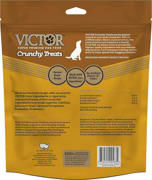 Victor Super Premium Dog Food – Classic Crunchy Dog Treats With Chicken Meal – Gluten Free Treats For Small, Medium And Large Breed Dogs, 14Oz