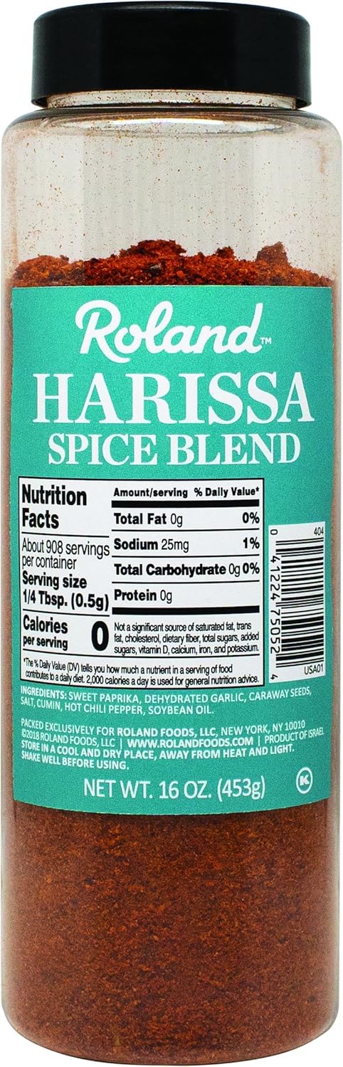 Roland Foods Harissa Spice Blend, Specialty Imported Food, 16-Ounce Bottle