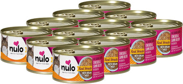 Nulo Grain-Free Real Shreds With Organ Meat Wet Canned Cat & Kitten Food, Chicken And Lamb In Broth, 2.8 Ounce, 12 Cans