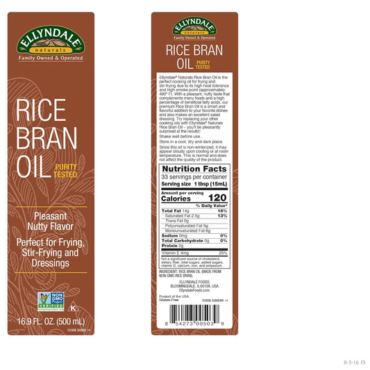 Now Foods, Rice Bran Oil, 100% Pure For Superior Taste, Pleasant Nutty Flavor, Perfect For Frying, Stir-Fry, And Dressings, Certified Non-Gmo, 16.9-Ounce