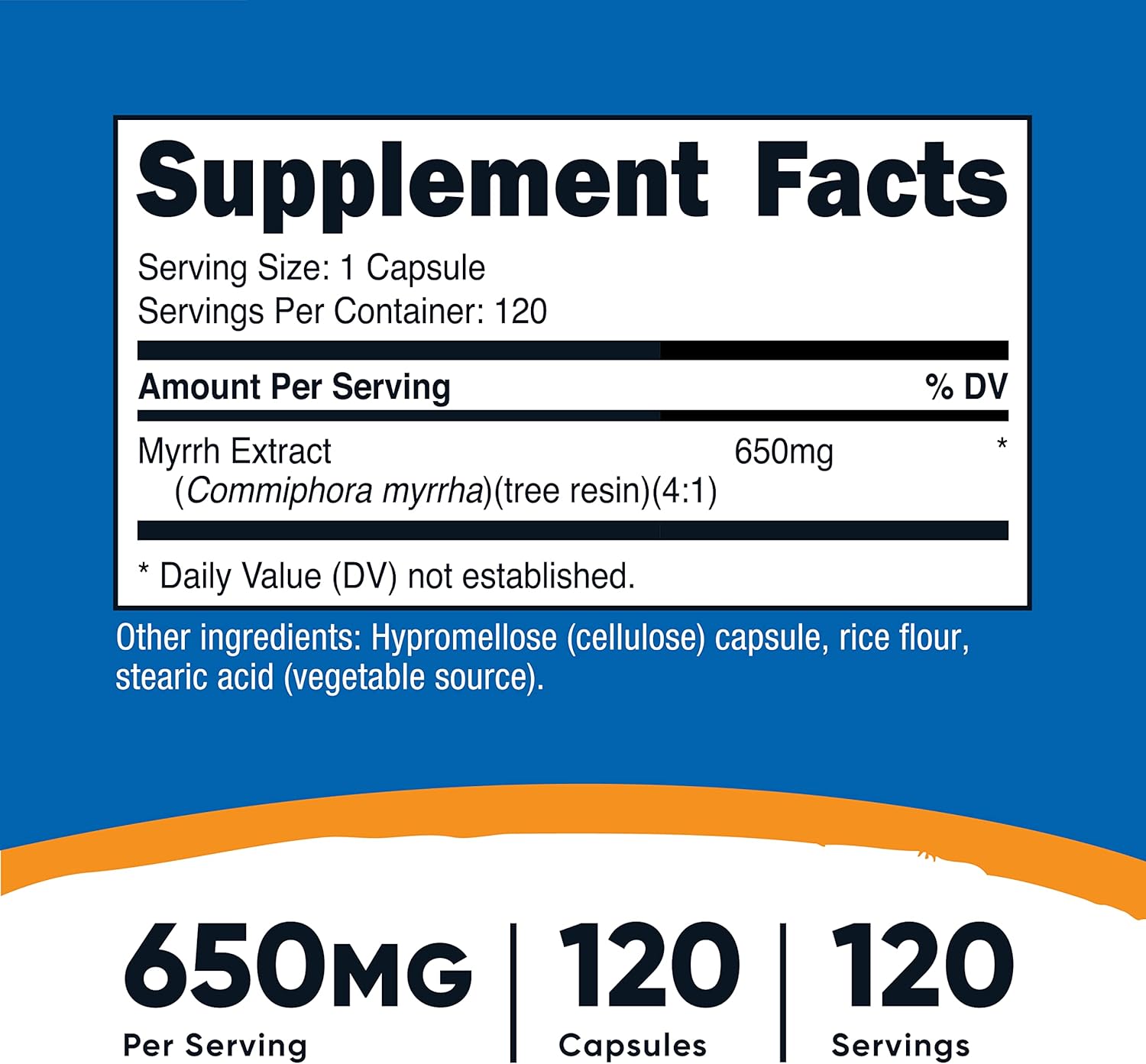 Nutricost Myrrh Extract Capsules 650 MG, 120 Capsules - Gluten Free, Vegetarian, Non-GMO