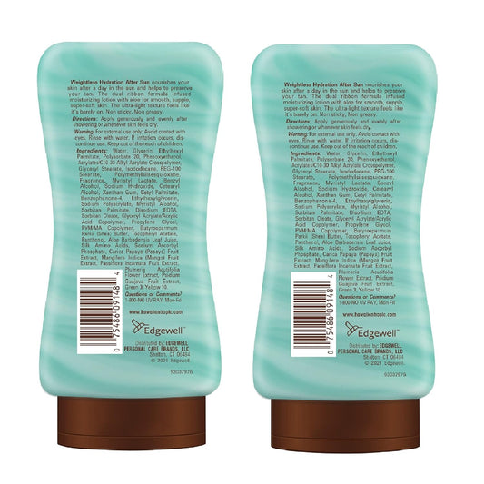 Hawaiian Tropic Weightless Hydration After Sun Lotion with Aloe, 6oz Twin Pack | Hawaiian Tropic Lotion, Moisturizing Lotion, After Sun Care, After Sun Moisturizer, 6oz each