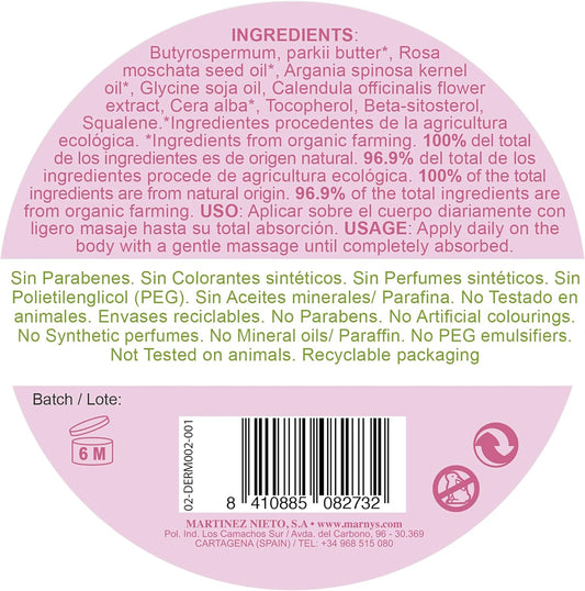 Marnys Dermpure Rosehip Shea Butter, Argan And Marigold Organic 100% Natural 100G