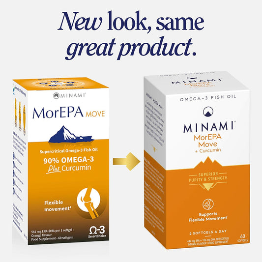 Omega 3 Fish Oil Supplement - Minami - Morepa Move Plus Cucurmin - High Concentration Of Dha & Epa - Cucurmin And Vitamin C Support Flexible Movement For Joints And Muscles - 60 Softgels