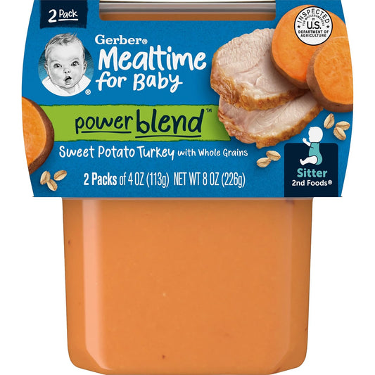 Gerber Mealtime For Baby 2Nd Foods Powerblend Baby Food Tubs (Sweet Potato Turkey)