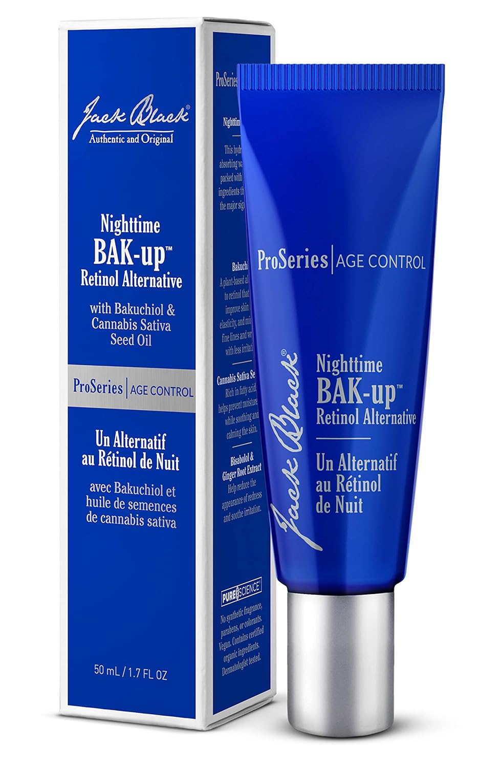 Jack Black Nighttime Bak Up Retinol Alternative With Bakuchiol, 1.7 Ounce