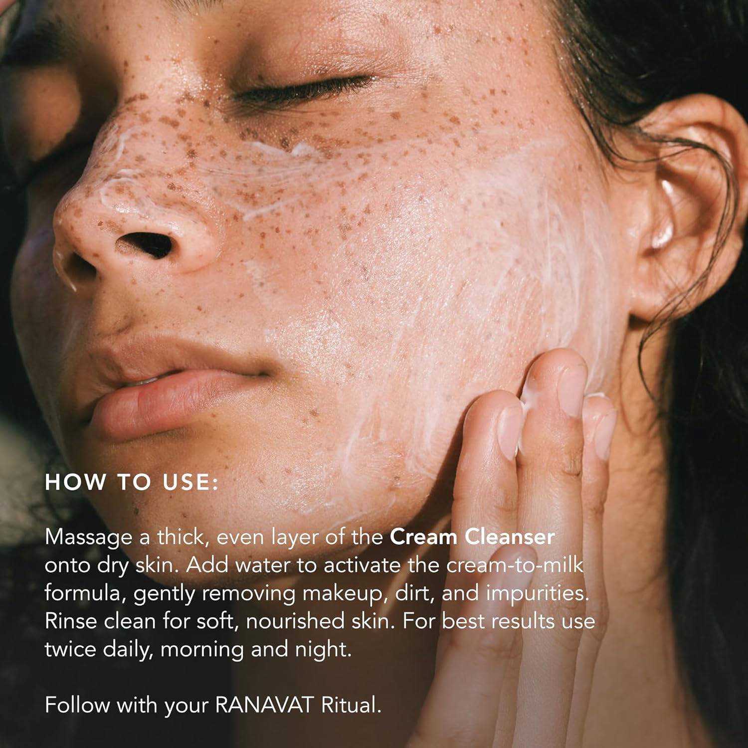 Ranavat Cream Cleanser - Daily Facial Cleanser Doubles As Waterproof Eye Makeup Remover - Gentle Face Wash To Detoxify And Nourish (3.4 Oz) : Beauty & Personal Care