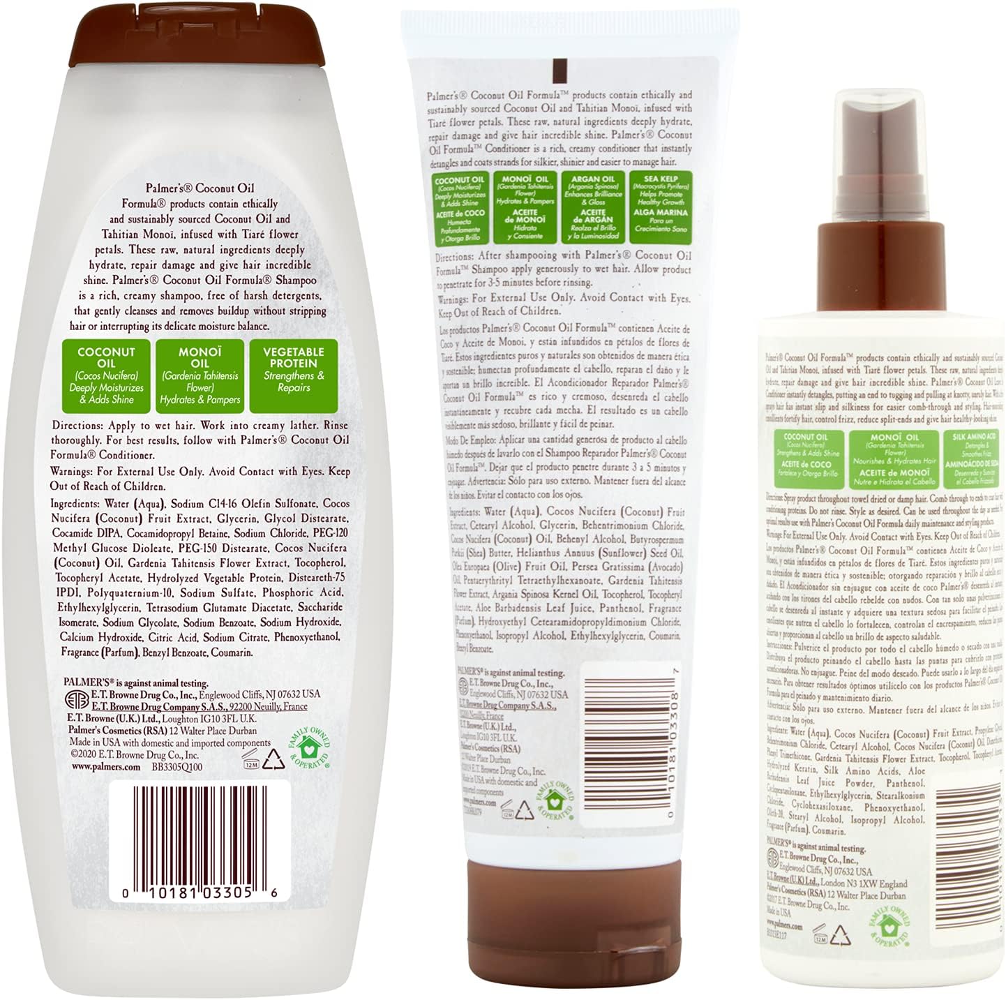 Palmer'S Coconut Oil Hair Care Set | Conditioning Shampoo | Repairing Conditioner | Leave-In Conditioner