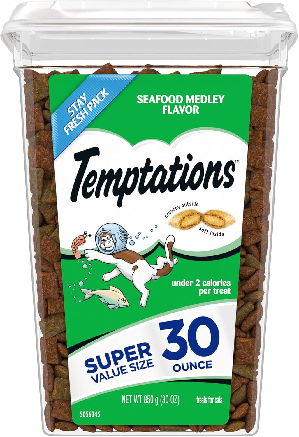 Temptations Classic Crunchy And Soft Cat Treats, Seafood Medley, Multiple Sizes