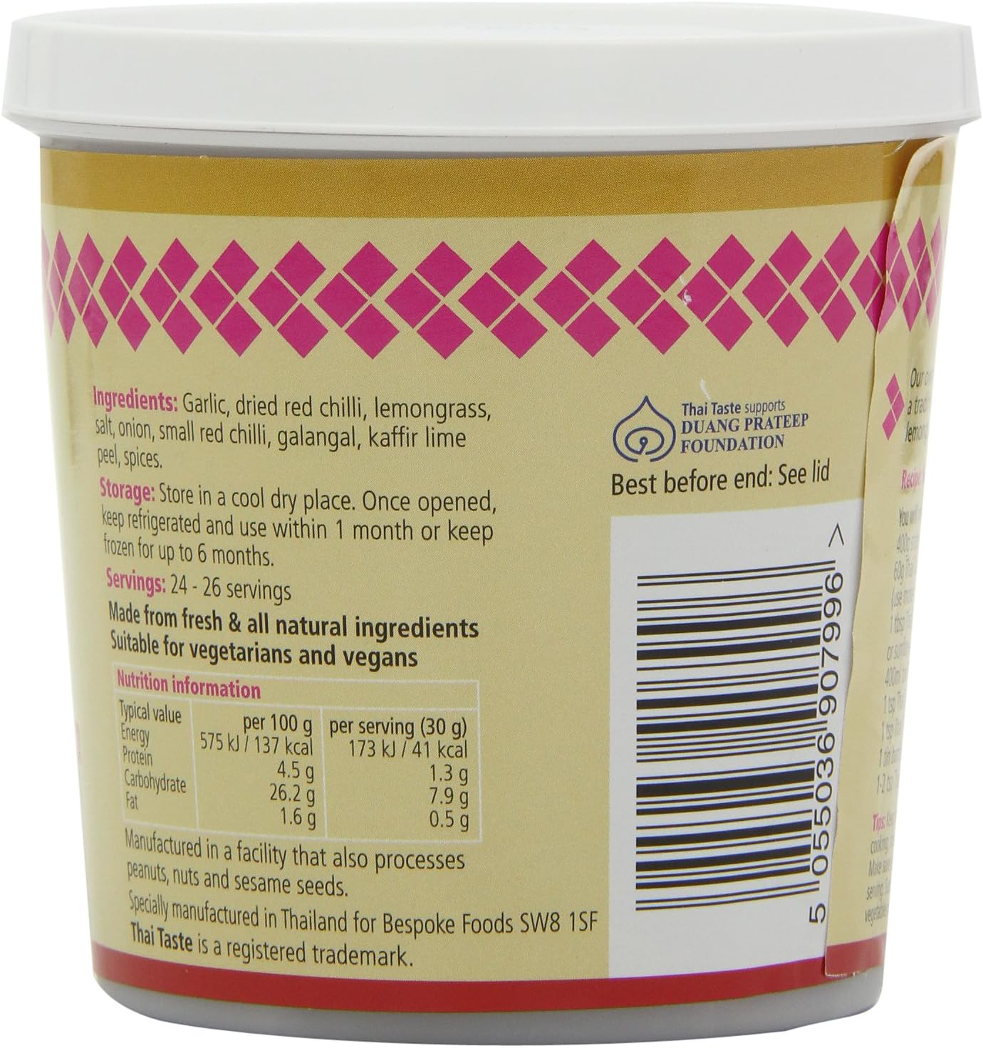 Thai Taste Red Curry Paste In Tub 400 G (Pack Of 3)