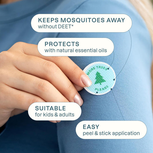 Cliganic Mosquito Repellent Stickers (90 Pack) - Camping Patches For Kids & Adults, Natural Deet-Free, Essential Oil Infused