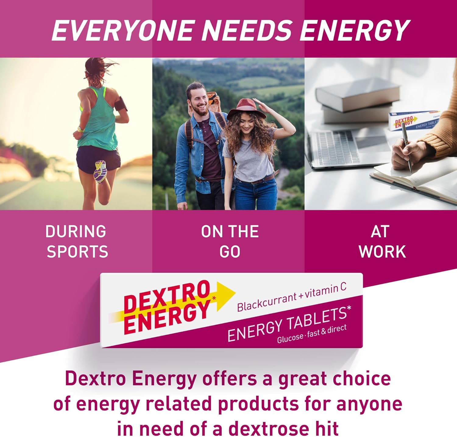 Dextro Energy Blackcurrant Glucose Tablets with Vitamin C, 47 g, 24 Packs, Energy Tablets, for a Quick Burst of Glucose : Amazon.co.uk: Health & Personal Care