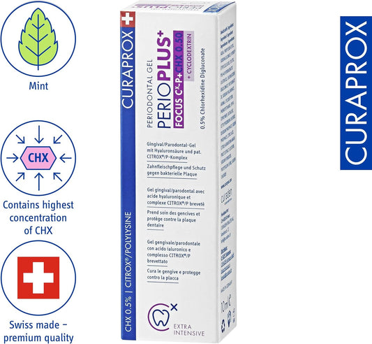 Curaprox Perioplus+ Focus Gel, 10Ml - Oral Gel For Gum Disease Treatment & Enamel Repair