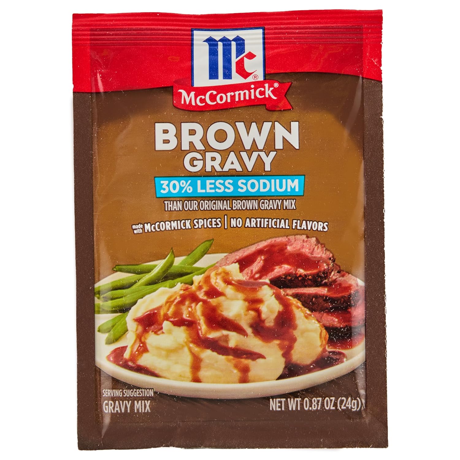 McCormick 30% Less Sodium Brown Gravy Mix, 0.87 oz