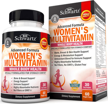 Multivitamin For Women With Vitamin D3 - Multivitamins For Bone Breast Skin Joint Energy - Vitamins For Immunity Support - Immune System Boost Natural Immune Defense - Joint Support Supplement - 60Ct