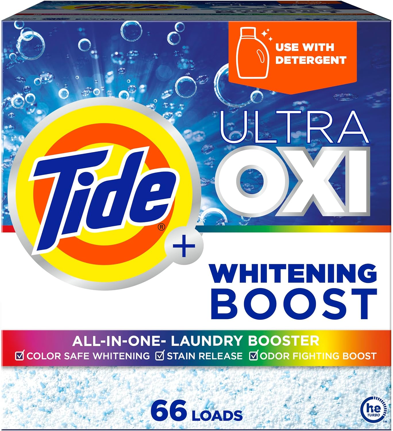 Tide Ultra Oxi Whitening Boost, All In One Laundry Booster, Color Safe Whitening, Stain And Odor Fighter, 66 Loads, 57 Oz