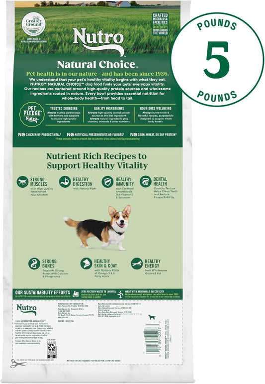 Nutro Natural Choice Adult Small Breed Dry Dog Food, Chicken And Brown Rice, 5 Lbs