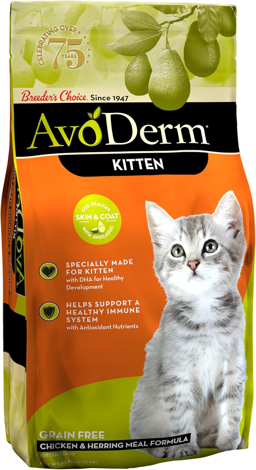 Avoderm Natural Chicken & Herring Meal Formula Dry Kitten Food, 6-Pound