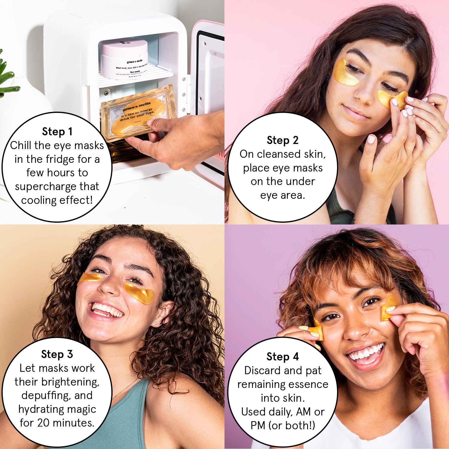 Grace & Stella Award Winning Under Eye Mask - Birthday Gifts For Women - Bridesmaid Gifts - Reduce Dark Circles, Puffy Eyes, Undereye Bags, Wrinkles - Under Eye Patches - Vegan (24 Pairs, Pink) : Beauty & Personal Care