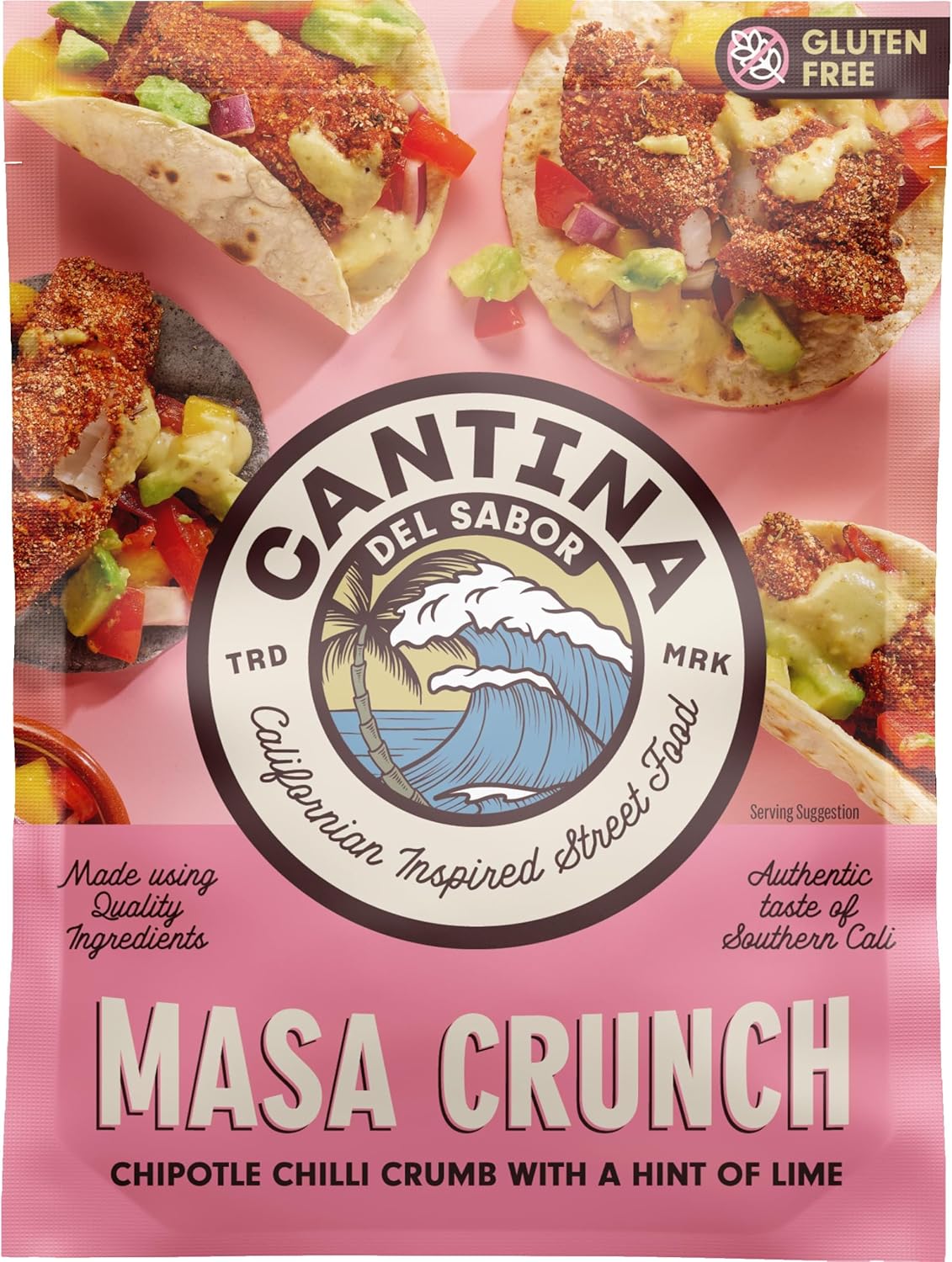 Cantina Del Sabor Masa Crunch Chipotle Chilli Crumb With A Hint Of Lime Rub Seasoning Mix, Californian Inspired Street Food, Gluten Free, 80 G Sachet (Pack Of 1)