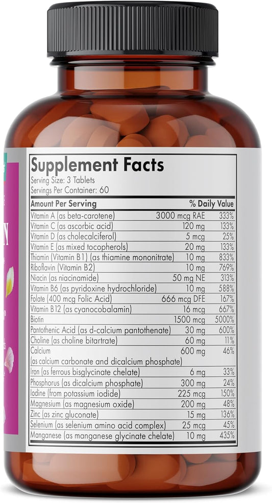 Futurebiotics Hair, Skin & Nails Beauty Multivitamin With Biotin, Hair Vitamins And Skin Vitamins That Promote Healthy Hair And Nail, 180 Tablets