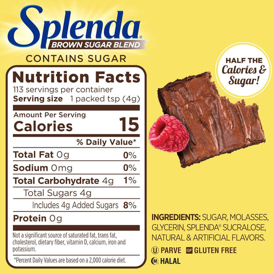 Splenda Brown Sugar Blend Low Calorie Sweetener For Baking, 1 Pound (454 Grams) Resealable Bag (1 Pound (Pack Of 3))