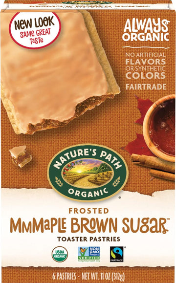 Nature’s Path Organic Frosted Mmmaple Brown Sugar Toaster Pastries, 11 Ounce (Pack of 12), Non-GMO