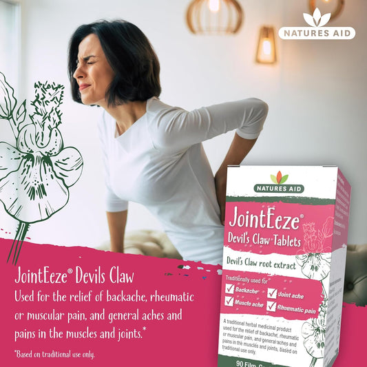 Natures Aid Jointeeze Devils Claw 300Mg – High Strength Herbal Tablets – Supports Joint Health & Mobility – Vegan, Gluten-Free, Non-Gmo – Thr Registered Traditional Remedy – 90 Tablets